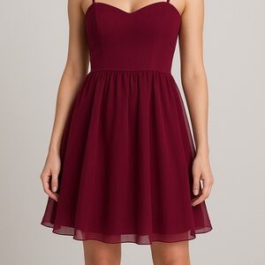 Guess Fuchsia Strapless Chiffon Fit & Flare Dress – Size 10